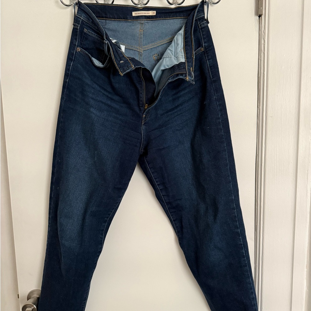 Levi's Women's High Waisted Mom Dark Blue Jeans